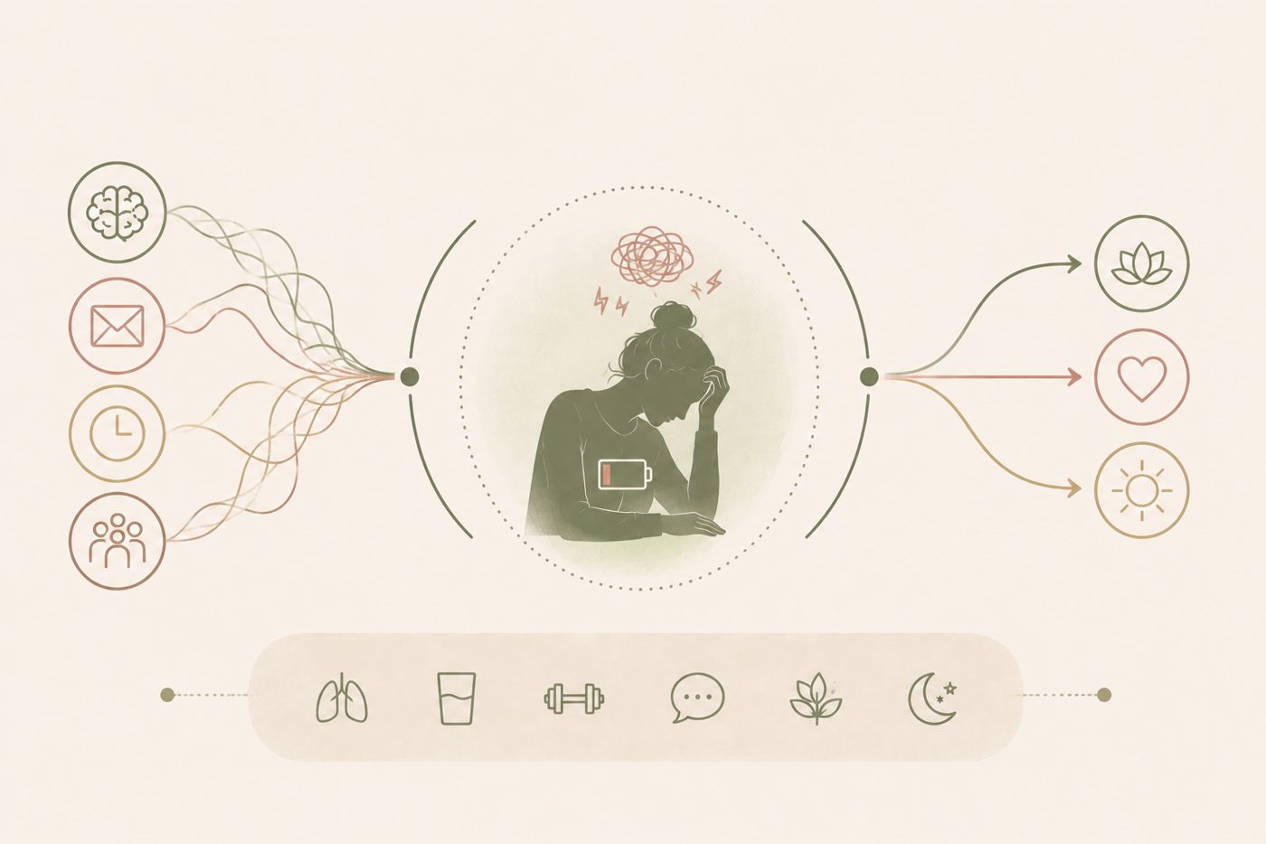Ilustração do artigo: Burnout: quando parar deixa de ser uma opção do corpo